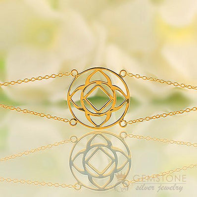 14KT YELLOW GOLD -BASE CHAKRA BRACELET - Gemstone Silver Jewelry