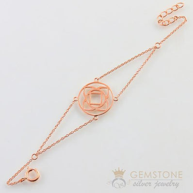 14KT ROSE GOLD -BASE CHAKRA BRACELET - Gemstone Silver Jewelry