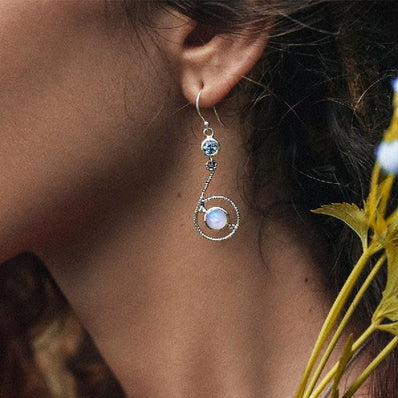 Moonstone Earring-Remarkable Willow - Gemstone Silver Jewelry
