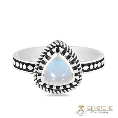 Moonstone Ring-Triple Grandeur
