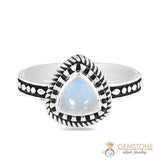 Moonstone Ring-Triple Grandeur