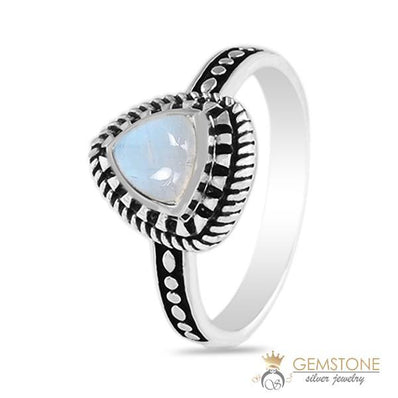 Moonstone Ring-Triple Grandeur