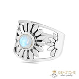 Moonstone Ring-Blossoming Moon