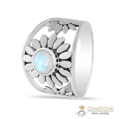 Moonstone Ring-Blossoming Moon