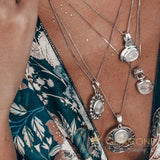 Moonstone Pendant-Embellished Orb - Gemstone Silver Jewelry