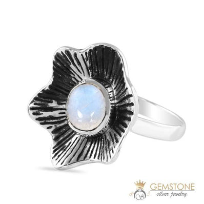 Moonstone Ring-Blossom Bliss