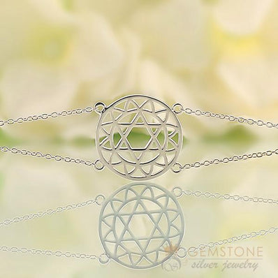 925 STERLING SILVER -HEART CHAKRA BRACELET - Gemstone Silver Jewelry
