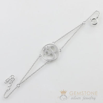 925 STERLING SILVER -CHOKER OM GOOD KARMA CHAKRA BRACELET - Gemstone Silver Jewelry