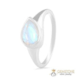 Moonstone Ring-Aqua Luminous
