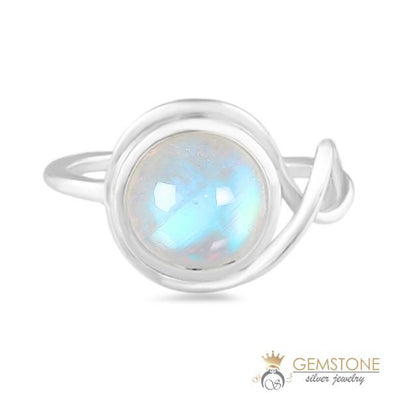 Moonstone Ring-Intertwined Moon