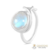 Moonstone Ring-Intertwined Moon
