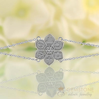 925 STERLING SILVER -COEXIST IN HARMONY CHAKRA BRACELET - Gemstone Silver Jewelry