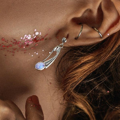 Moonstone Earring-Intense Passion - Gemstone Silver Jewelry