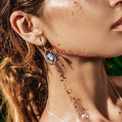 Moonstone Earring-Helene Sterling - Gemstone Silver Jewelry