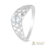 Moonstone Ring-Meshed Moon