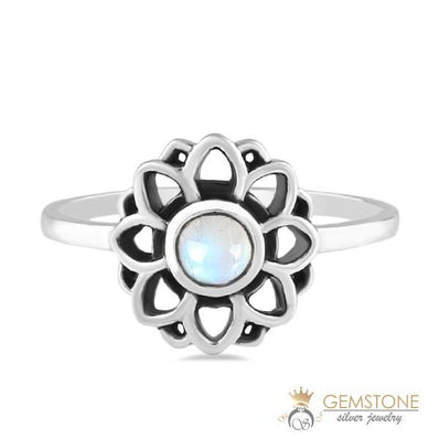 Moonstone Ring-Floral Glee