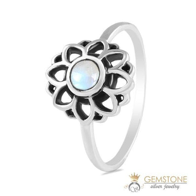 Moonstone Ring-Floral Glee