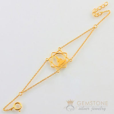 14KT YELLOW GOLD -BUDDHA GOOD KARMA CHAKRA BRACELET - Gemstone Silver Jewelry