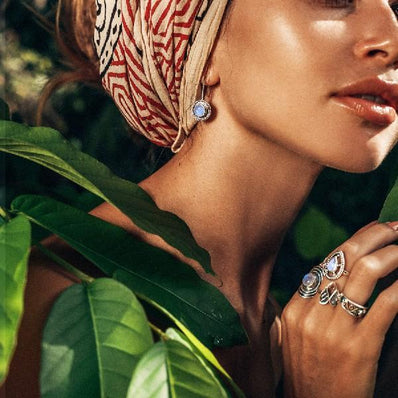 Moonstone Earring-Circle Of Life - Gemstone Silver Jewelry