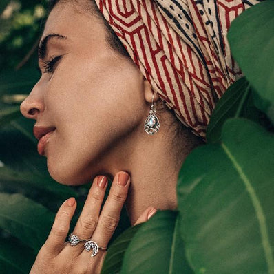 Moonstone Earring-Shooting Stars - Gemstone Silver Jewelry