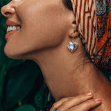 Moonstone Earring-Cosmic Love - gemstonesilverjewelryus