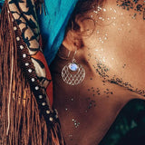Moonstone Earring-Lunar Mesh - gemstonesilverjewelryus