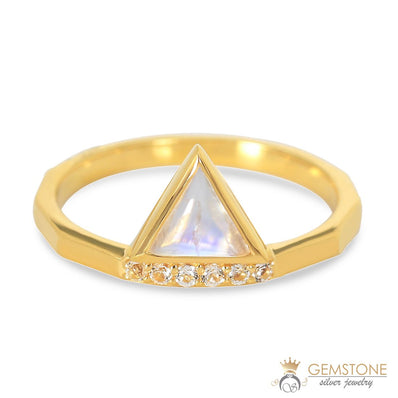 14k Gold Vermeil Moonstone Ring - Ardour - gemstonesilverjewelryus