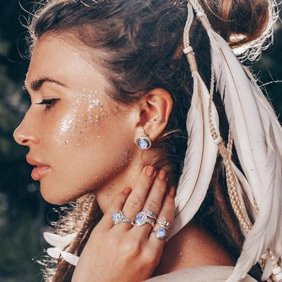 Moonstone Studs-Whirlpool