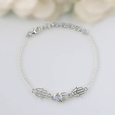 Moonstone Bracelet-Divine Blessing - gemstonesilverjewelryus