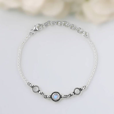 Moonstone Bracelet-Moon Constellations - gemstonesilverjewelryus