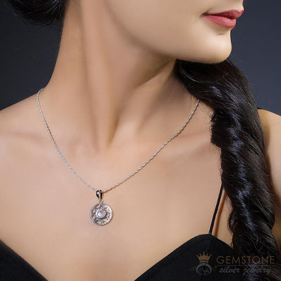 Moonstone Pendant-Core Of Life - Gemstone Silver Jewelry