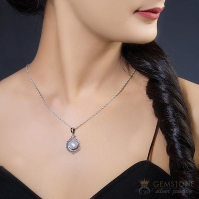 Moonstone Pendant-Royal Glamour - Gemstone Silver Jewelry