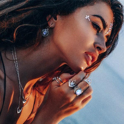 Moonstone Earring-Sublime Deity - Gemstone Silver Jewelry