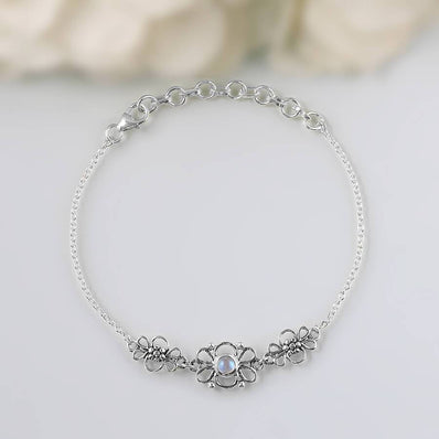 Moonstone Bracelet-Mystical Bouque - gemstonesilverjewelryus