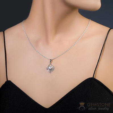 Moonstone Pendant-Night Soul - Gemstone Silver Jewelry