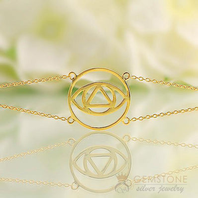 14KT YELLOW GOLD -BROW CHAKRA BRACELET - Gemstone Silver Jewelry