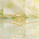 14KT YELLOW GOLD -BROW CHAKRA BRACELET - Gemstone Silver Jewelry