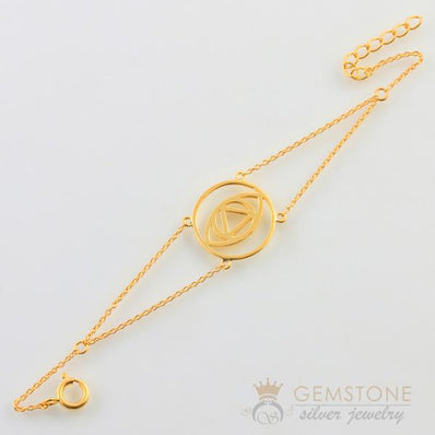 14KT YELLOW GOLD -BROW CHAKRA BRACELET - Gemstone Silver Jewelry