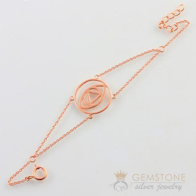 14KT ROSE GOLD -BROW CHAKRA BRACELET - Gemstone Silver Jewelry