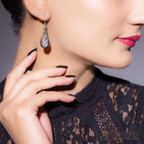 Moonstone Earring-Azure Beauty - Gemstone Silver Jewelry