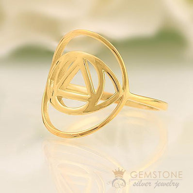 14KT YELLOW GOLD -BROW CHAKRA RING - Gemstone Silver Jewelry