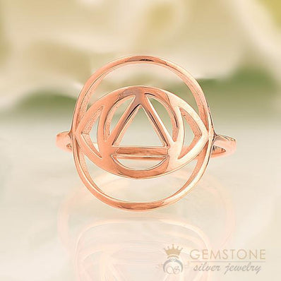 14KT ROSE GOLD -BROW CHAKRA RING - Gemstone Silver Jewelry