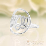 925 STERLING SILVER -LOTUS GOOD KARMA CHAKRA RING - Gemstone Silver Jewelry