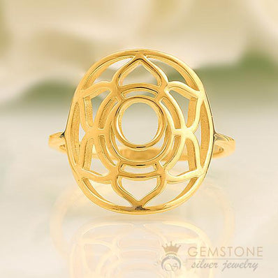 14KT YELLOW GOLD -SACRAL GOOD KARMA RING - Gemstone Silver Jewelry