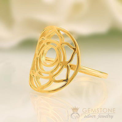 14KT YELLOW GOLD -SACRAL GOOD KARMA RING - Gemstone Silver Jewelry