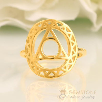 14KT YELLOW GOLD -THROAT CHAKRA RING - Gemstone Silver Jewelry