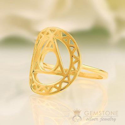 14KT YELLOW GOLD -THROAT CHAKRA RING - Gemstone Silver Jewelry