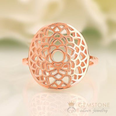14KT ROSE GOLD -CROWN CHAKRA RING - Gemstone Silver Jewelry