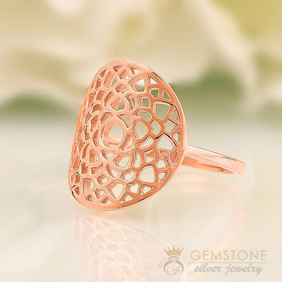 14KT ROSE GOLD -CROWN CHAKRA RING - Gemstone Silver Jewelry