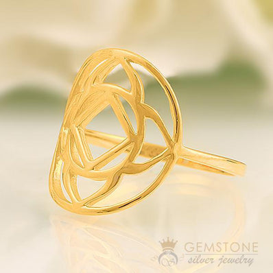 14KT YELLOW GOLD -BASE CHAKRA RING - Gemstone Silver Jewelry